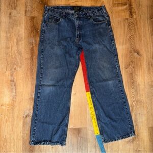 Red Head Blue Denim Jeans Men 38X30 Blue Denim Straight Dadcore Distressed VTG